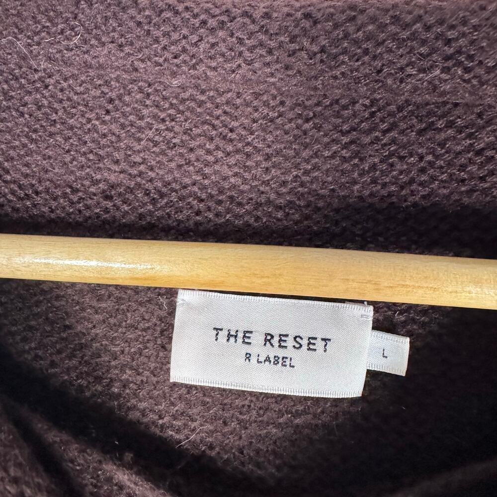 The Reset R Label Sweater Womens Brown Ribbed Wool Cashmere Size Large - Picture 4 of 6